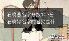 石晓燕名字分数103分 石晓婷名字的含义是什么