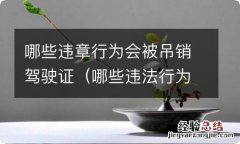 哪些违法行为会被吊销驾驶证 哪些违章行为会被吊销驾驶证