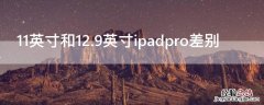 11英寸和12.9英寸ipadpro差别