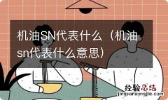 机油sn代表什么意思 机油SN代表什么