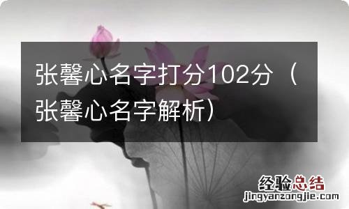 张馨心名字解析 张馨心名字打分102分