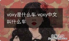 voxy是什么车 voxy中文叫什么车