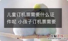 儿童订机票需要什么证件呢 小孩子订机票需要什么证件