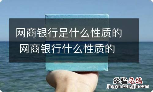 网商银行是什么性质的 网商银行什么性质的