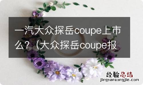 大众探岳coupe报价及图片 一汽大众探岳coupe上市么?