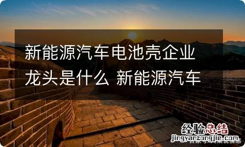 新能源汽车电池壳企业龙头是什么 新能源汽车电池壳行业报告