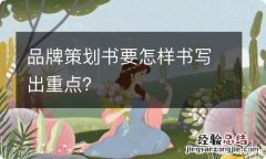 品牌策划书要怎样书写出重点？