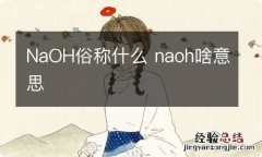 NaOH俗称什么 naoh啥意思