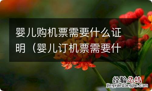 婴儿订机票需要什么证件 婴儿购机票需要什么证明