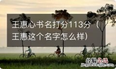 王惠这个名字怎么样 王惠心书名打分113分