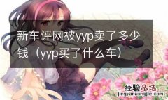 yyp买了什么车 新车评网被yyp卖了多少钱