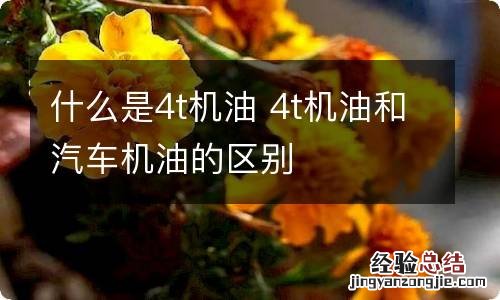 什么是4t机油 4t机油和汽车机油的区别