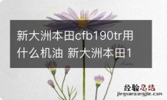 新大洲本田cfb190tr用什么机油 新大洲本田190tr用什么机油好