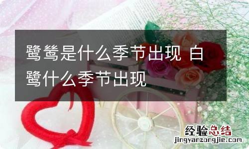 鹭鸶是什么季节出现 白鹭什么季节出现