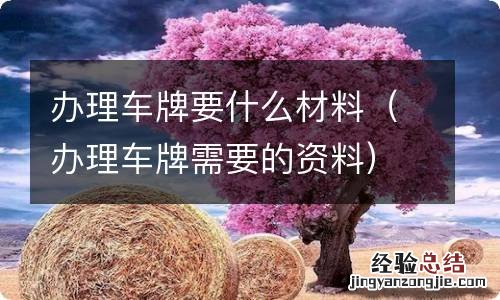 办理车牌需要的资料 办理车牌要什么材料