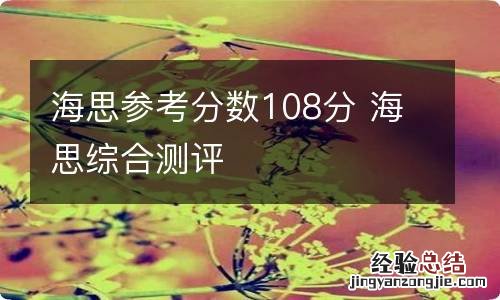 海思参考分数108分 海思综合测评