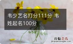 韦少艺名打分111分 韦姓起名100分