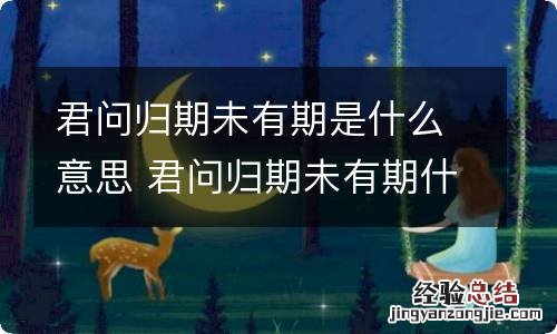 君问归期未有期是什么意思 君问归期未有期什么意思