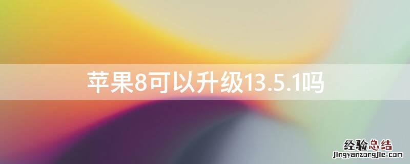 iPhone8可以升级13.5.1吗