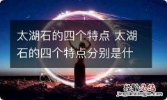 太湖石的四个特点 太湖石的四个特点分别是什么