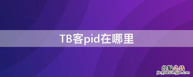 TB客pid在哪里