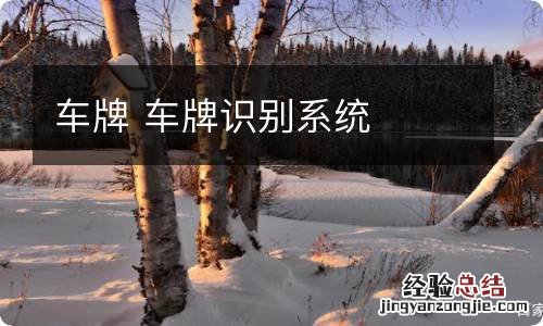 车牌 车牌识别系统