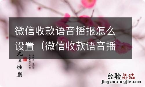 微信收款语音播报怎么设置普通话 微信收款语音播报怎么设置