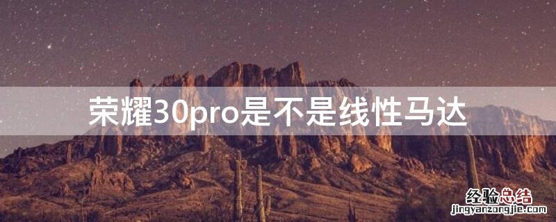 荣耀30pro是不是线性马达