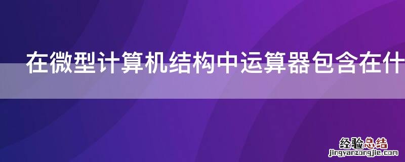 在微型计算机结构中运算器包含在什么中