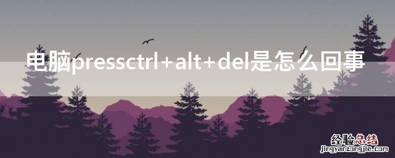 电脑pressctrl+alt+del是怎么回事