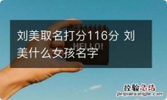 刘美取名打分116分 刘美什么女孩名字