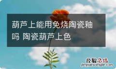 葫芦上能用免烧陶瓷釉吗 陶瓷葫芦上色