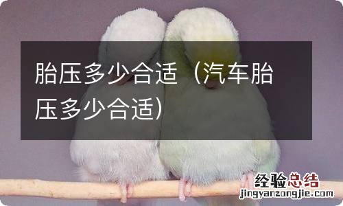 汽车胎压多少合适 胎压多少合适