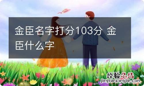 金臣名字打分103分 金臣什么字