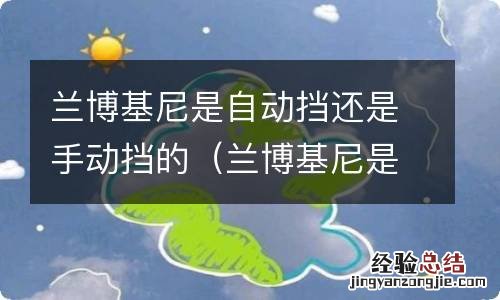 兰博基尼是自动挡还是手动挡的车 兰博基尼是自动挡还是手动挡的