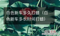 白色新车多长时间打蜡 白色新车多久打蜡