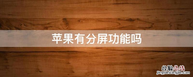 iPhone有分屏功能吗