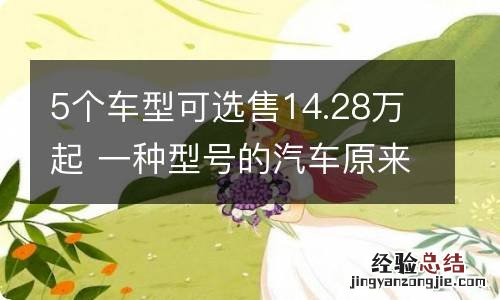 5个车型可选售14.28万起 一种型号的汽车原来每辆售价15.4万元