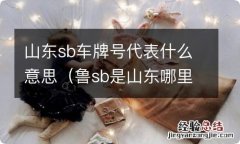 鲁sb是山东哪里的车牌号 山东sb车牌号代表什么意思