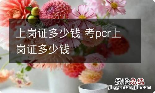 上岗证多少钱 考pcr上岗证多少钱