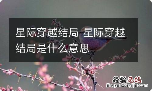 星际穿越结局 星际穿越结局是什么意思