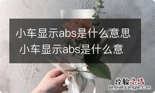 小车显示abs是什么意思 小车显示abs是什么意思呀