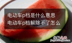 电动车p档是什么意思 电动车p档解除不了怎么回事