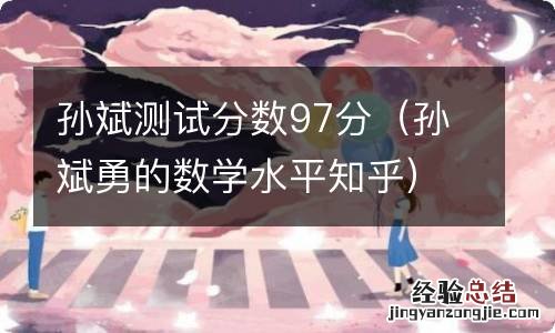 孙斌勇的数学水平知乎 孙斌测试分数97分