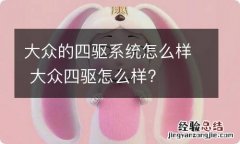 大众的四驱系统怎么样 大众四驱怎么样?