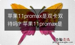 苹果11promax是双卡双待吗? 苹果11promax是不是双卡双待