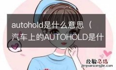 汽车上的AUTOHOLD是什么意思 autohold是什么意思