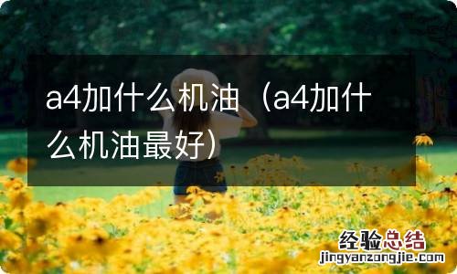 a4加什么机油最好 a4加什么机油