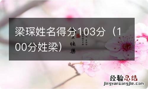 100分姓梁 梁琛姓名得分103分