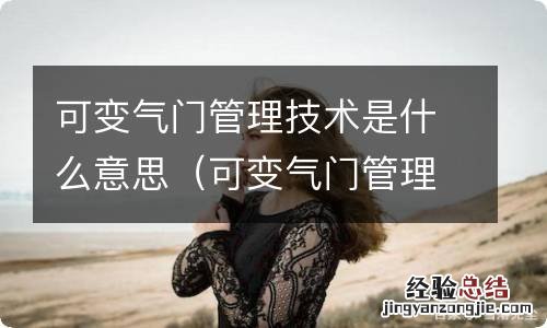 可变气门管理技术有啥益处 可变气门管理技术是什么意思